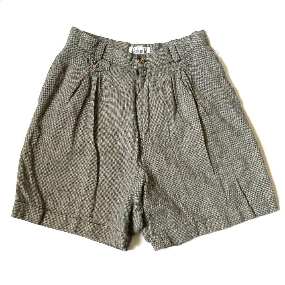 Lafayette 148 New York Gray Linen-Blend Pleated Women's Shorts